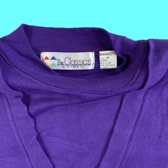 Vintage Eileen and Co Mock Neck Grandma Sweater Knit Details Winter - Picture 2 of 4